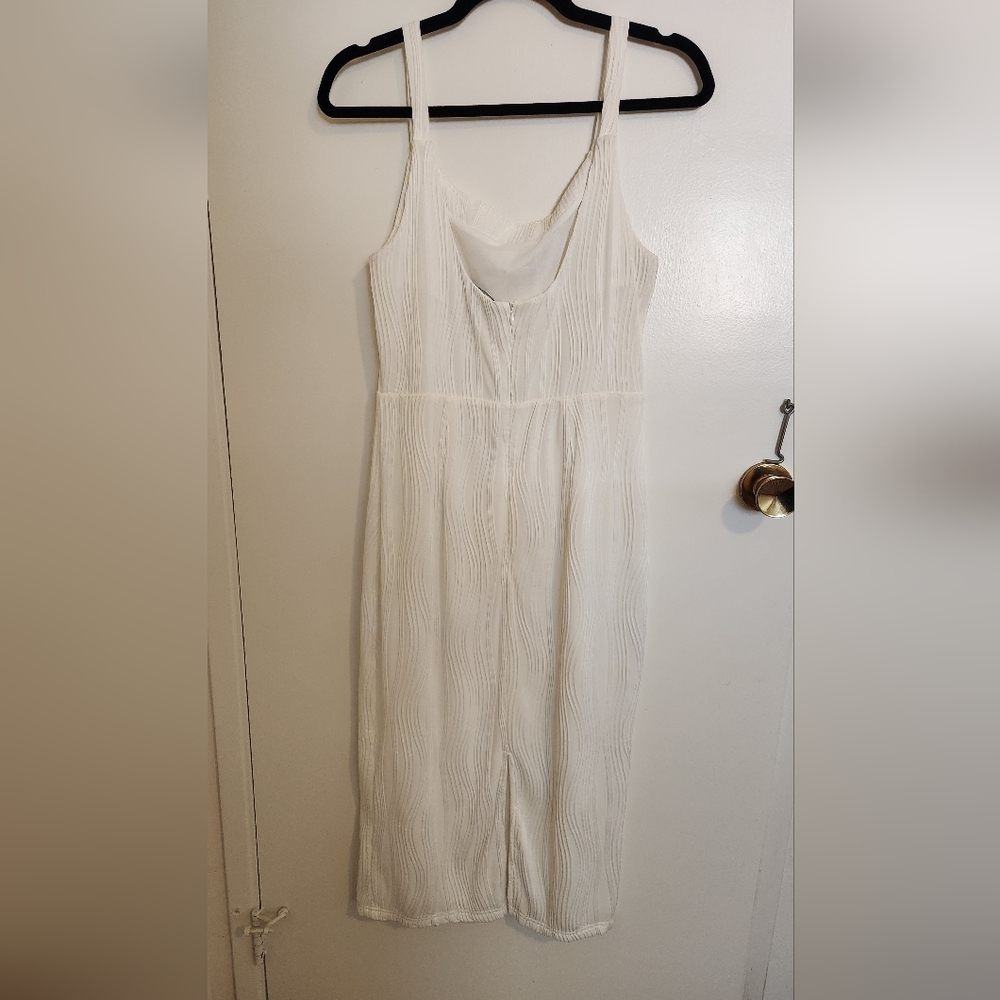 NWT RIHOAS The Water Ripple Textured White Backless Midi Dress Sz XS, S, M. - Picture 11 of 13